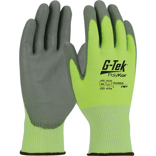 Gants r&eacute;sistants aux coupures G-Tek PolyKor, Taille Petit, Calibre 13, Rev&ecirc;tement Polyur&eacute;thane, Enveloppe en Poly&eacute;thyl&egrave;ne, ASTM ANSI niveau A5/EN 388 niveau E NTL Industrial