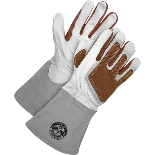 Gants de soudage &agrave; l'arc TIG Gander Brand avec renfort thermique, Cuir fleur de ch&egrave;vre, Taille Petit NTL Industrial