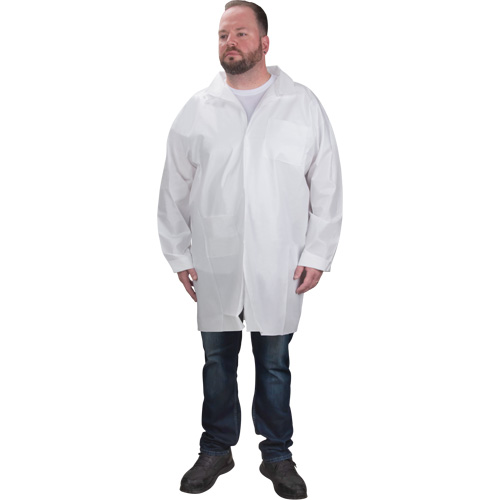 Protective Lab Coat, Microporous, White, Small NTL Industrial