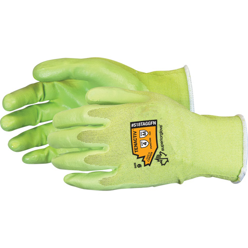 Gants &agrave; haute visibilit&eacute; en fibre de filament composite r&eacute;sistants aux coupures, Taille 5, Calibre 18, Rev&ecirc;tement Mousse de nitrile, Enveloppe en TenActiv, ANSI/ISEA 105 niveau 4 NTL Industrial