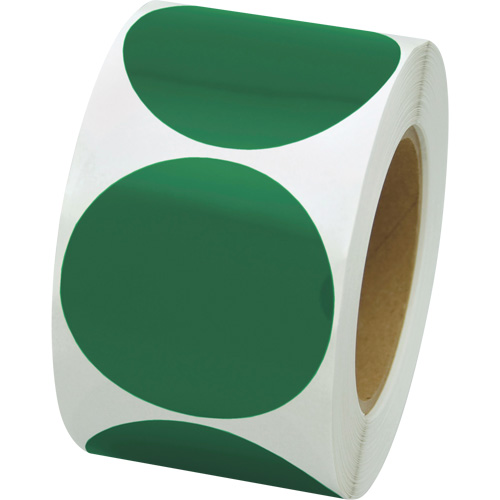 Pastilles de marquage color&eacute;es, Cercle, 3" lo x 3" la, Vert, Vinyle NTL Industrial