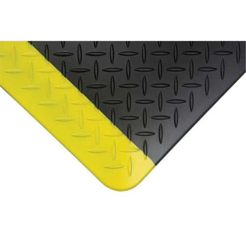Tapis antifatigue, Losange, 1-2/3' x 3-1/4' x 3/4", Noir/Jaune, Polyur&eacute;thane NTL Industrial
