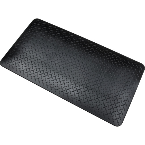 Tapis antifatigue, Losange, 1-2/3' x 3-1/4' x 3/4", Noir, Polyur&eacute;thane NTL Industrial