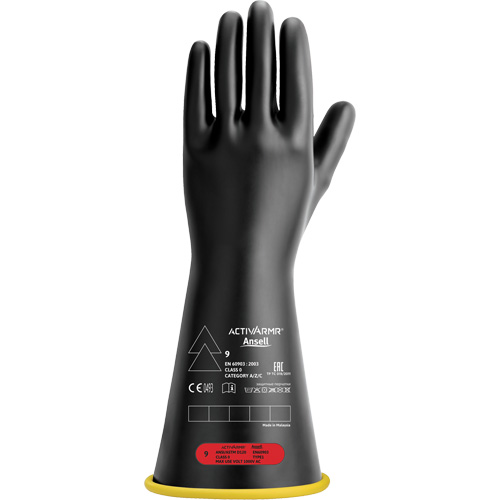 Gants isolants en caoutchouc naturel, ASTM classe 0, Taille 7, 14" lo NTL Industrial