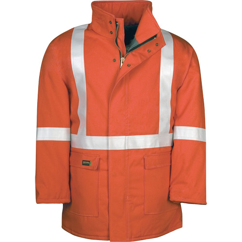 Parka dhiver &agrave; doublure matelass&eacute;e AllOut Westex UltraSoft avec bandes r&eacute;fl&eacute;chissantes, Moyen (grande taille), Orange haute visibilit&eacute;, 46 cal/cm² NTL Industrial