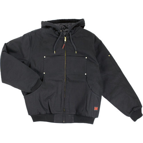 Blouson d'aviateur en toile lourde avec capuchon, Hommes, Petit, Noir NTL Industrial