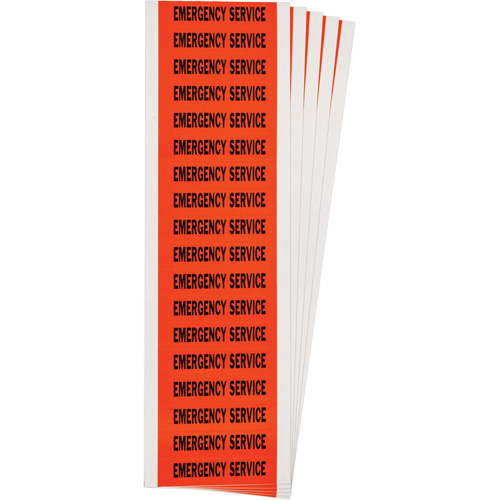 &eacute;tiquette de tension pour conduit  Emergency Service , 1/2" x 2-1/4", &eacute;toffe/Vinyle, Anglais NTL Industrial
