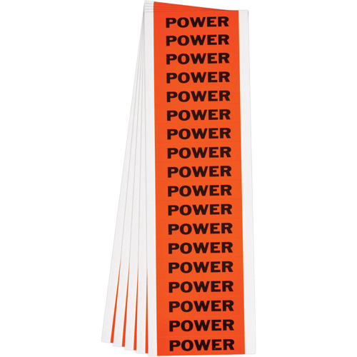"Power" Conduit & Voltage Labels, 1/2" x 2-1/4", Cloth/Vinyl, English NTL Industrial