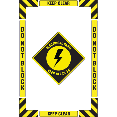 "Electrical Panel" Floor Marking Kit, Adhesive, English with Pictogram NTL Industrial
