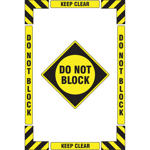 "Keep Clear Do Not Block" Floor Marking Kit, Adhesive, English with Pictogram NTL Industrial
