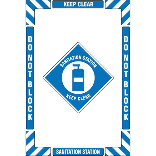 "Sanitation Station" Floor Marking Kit, Adhesive, English with Pictogram NTL Industrial