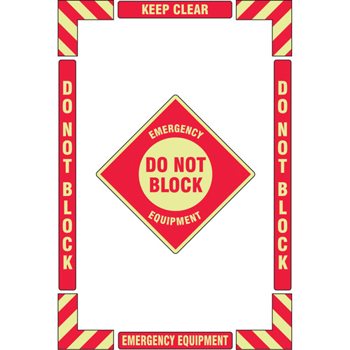 "Emergency Equipment" Floor Marking Kit, Adhesive, English with Pictogram NTL Industrial