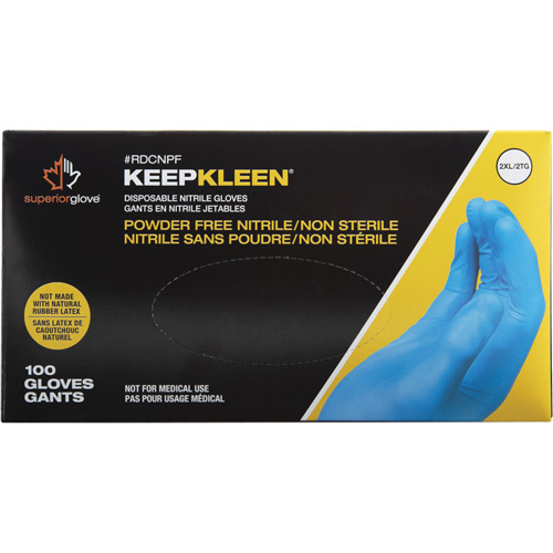 Gants jetables KeepKleen, Petit, Nitrile, 2,8 mil, Sans poudre, Bleu NTL Industrial