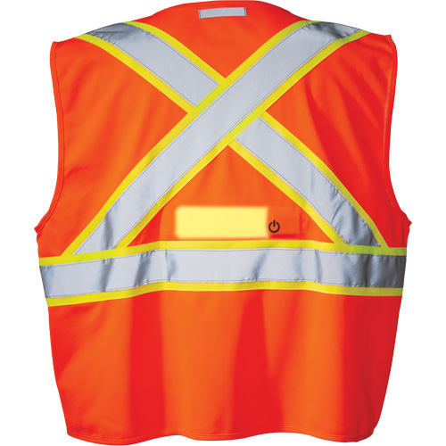 SV350 X-Back Safety Vest with Light, High Visibility Orange, Small, Polyester NTL Industrial