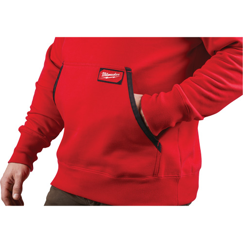 Heavy-Duty Pullover Hoodie, Men's, Small, Red NTL Industrial