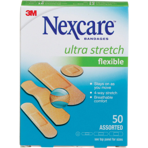 Pansements ultra-extensibles Nexcare, Assorti, Plastique, Non st&eacute;rile NTL Industrial