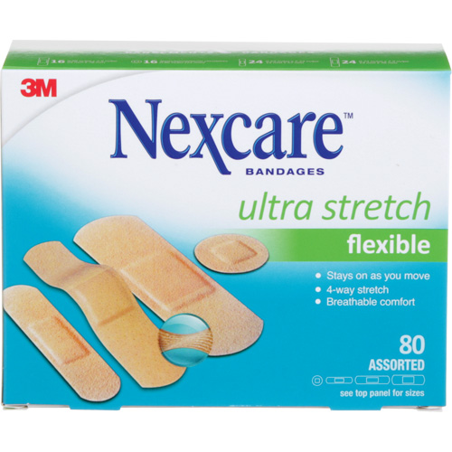 Pansements ultra-extensibles Nexcare, Assorti, Plastique, Non st&eacute;rile NTL Industrial