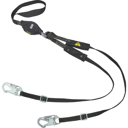 V-Series Utility Energy Absorbing Lanyard, 6', Snap Hook Center, Snap Hook Leg Ends, Nylon NTL Industrial