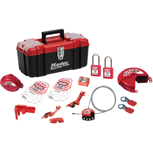 Trousse de cadenassage avec serrures en thermoplastique Zenex, Ensemble &eacute;lectrique/Vanne, 19 composants compris NTL Industrial