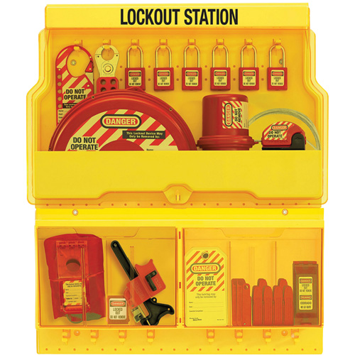 Standard Valve & Electrical Deluxe Lockout Station, Thermoplastic Padlocks, 32 Padlock Capacity, Padlocks Included NTL Industrial