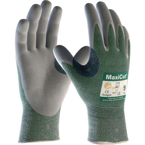 Gants en tissu technique r&eacute;sistant aux coupures ATG MaxiCut, Taille Grand, Calibre 15, Rev&ecirc;tement Nitrile, Enveloppe en Fil technique, ASTM ANSI niveau A2/EN 388 niveau 3/EN 388 niveau B NTL Industrial