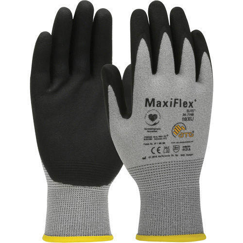 Gants compatibles avec les &eacute;crans tactiles ultral&eacute;gers ATG MaxiFlex Elite, Grand, R&ecirc;vetement Nitrile, Calibre 18, Enveloppe en Nylon NTL Industrial