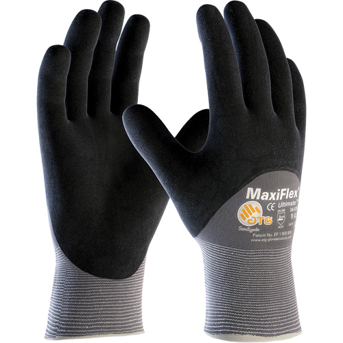 ATG MaxiFlex&reg; Ultimate Touchscreen Compatible Gloves, Large, Nitrile Coating, 15 Gauge, Nylon/Elastane Shell NTL Industrial