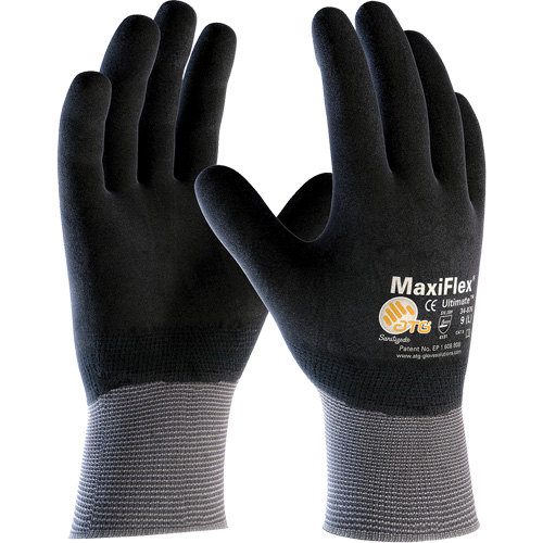ATG MaxiFlex&reg; Ultimate Touchscreen Compatible Gloves, Large, Nitrile Coating, 15 Gauge, Nylon/Elastane Shell NTL Industrial