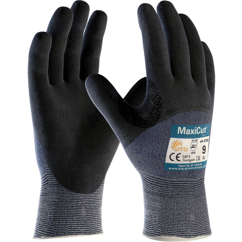 Gants r&eacute;sistants aux coupures en tricot sans couture ATG MaxiCut Ultra, Taille Grand, Calibre 15, Rev&ecirc;tement Nitrile, Enveloppe en Fil technique, ASTM ANSI niveau A3/EN 388 niveau 5/EN 388 niveau C NTL Industrial