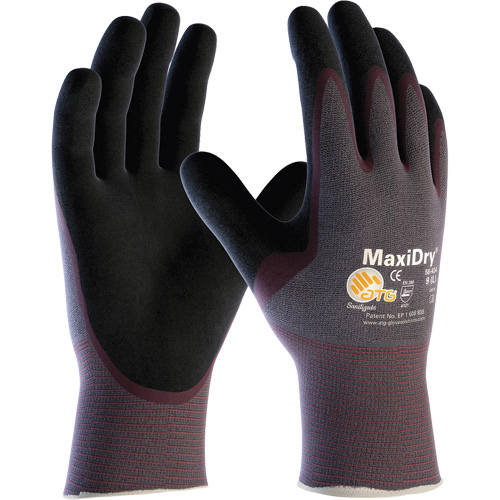 Gants sans couture ultra l&eacute;gers ATG MaxiDry, Grand, R&ecirc;vetement Nitrile, Calibre 15, Enveloppe en Nylon/&eacute;lasthanne NTL Industrial