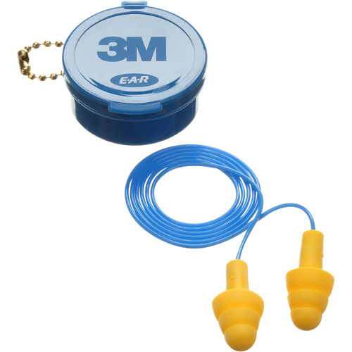 E-A-R Ultrafit Premolded Earplugs, Corded, Pair - Plastic Case, 25 dB NRR, One-Size NTL Industrial