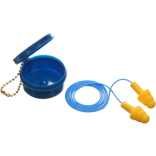 E-A-R Ultrafit Premolded Earplugs, Corded, Pair - Plastic Case, 25 dB NRR, One-Size NTL Industrial