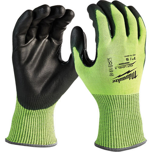 Gants haute visibilit&eacute; r&eacute;sistant aux coupures, Taille Petit, Calibre 13, Rev&ecirc;tement Nitrile/Polyur&eacute;thane, Enveloppe en Poly&eacute;thyl&egrave;ne, ANSI/ISEA 105 niveau 4 NTL Industrial