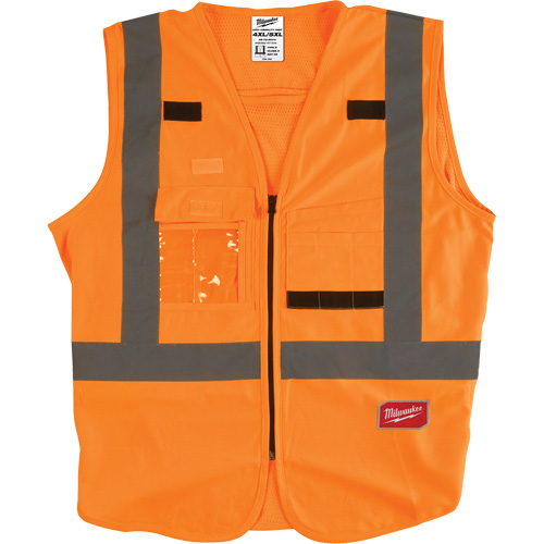 Safety Vest, High Visibility Orange, 4X-Large/5X-Large NTL Industrial