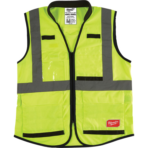 Performance Safety Vest, High Visibility Lime-Yellow, Large/X-Large NTL Industrial