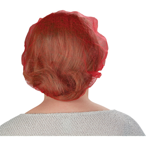 Bouffant Caps, Polypropylene, 21", Red NTL Industrial