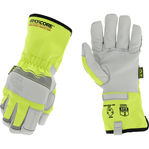 Hi-Viz Needlestick Protection Gloves, Size Small, Polyurethane Coated, DuraHide Shell, ASTM ANSI Level A5 NTL Industrial