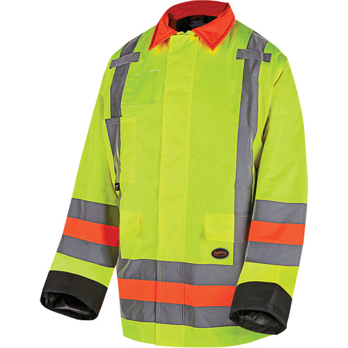 6040 Veste de contr&ocirc;le de la circulation pour l'hiver qu&eacute;b&eacute;cois, Polyester, Jaune lime haute visibilit&eacute;, T-petit NTL Industrial