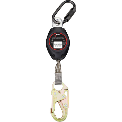 Cordage de s&eacute;curit&eacute; autor&eacute;tractable avec petit mousqueton Dynamic, 7', Polyester, Pivotant NTL Industrial