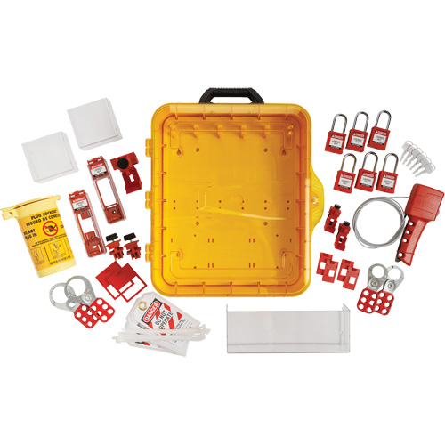 Station de cadenassage &eacute;lectrique avec cadenas de s&eacute;curit&eacute; en nylon &agrave; cl&eacute; identique, Cadenas Plastique, Capacit&eacute; de 55, Cadenas Compris NTL Industrial