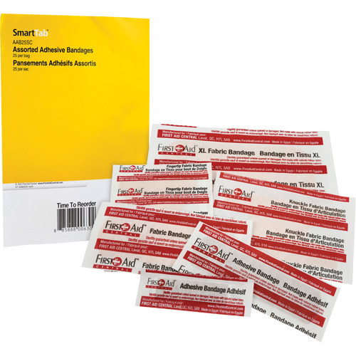 SmartCompliance&reg; Refill Adhesive Bandages, Assorted, Fabric/Plastic, Non-Sterile NTL Industrial