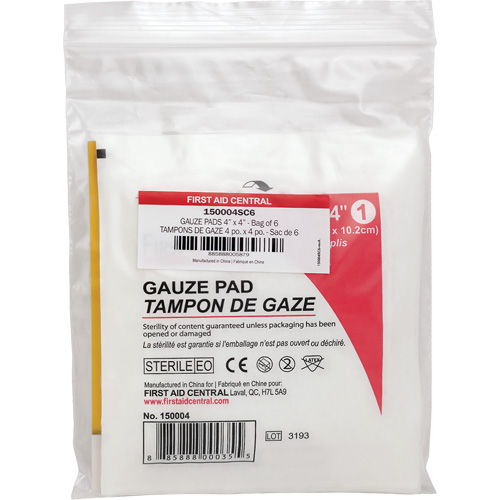 Recharge de gaze SmartCompliance, Tampon, 4" lo x 4" la, St&eacute;rile, Dispositif m&eacute;dical Classe 1 NTL Industrial