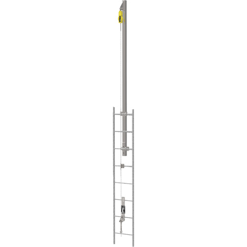 Latchways&reg; Vertical Ladder Lifeline with SRL Ladder Extension Post Kit, Stainless Steel NTL Industrial