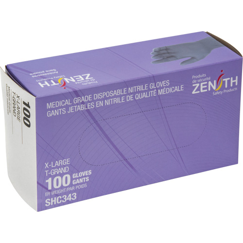 Gants jetables de calibre m&eacute;dical, T-Grand, Nitrile, 6 mils, Sans poudre, Noir, Classe 2 NTL Industrial