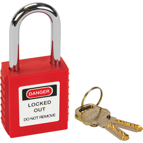 Lock for Lockouts, Safety Padlock, Keyed Different, Thermoplastic, 1-1/2" Width NTL Industrial