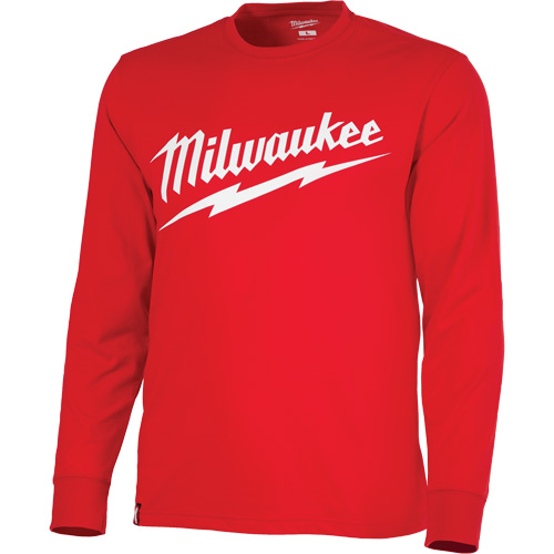 Chandail &agrave; manches longues tr&egrave;s r&eacute;sistant avec logo Milwaukee, Hommes, Petit, Rouge NTL Industrial