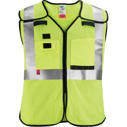 Breakaway Mesh Safety Vest, Black/High Visibility Lime-Yellow, Medium/Small NTL Industrial