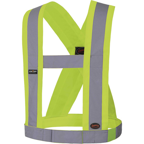 5492 Bretelles de s&eacute;curit&eacute; r&eacute;glable de 4" de large, R&eacute;pond ou surpasse la norme CSA Z96 classe 2 - niveau 2, Jaune lime haute visibilit&eacute;, Couleur r&eacute;fl&eacute;chissante Argent, Taille unique NTL Industrial