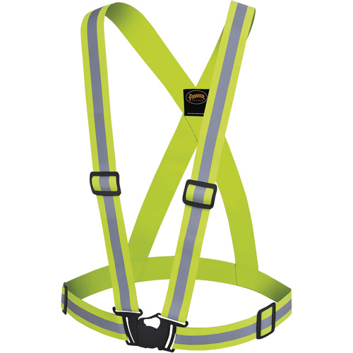 5497 Safety Sash, High Visibility Lime-Yellow, Silver Reflective Colour, One Size NTL Industrial