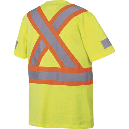 6980 Safety T-Shirt, Cotton, Small, High Visibility Lime-Yellow NTL Industrial